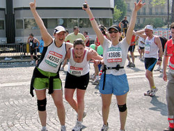AGS students after running the Paris marathon