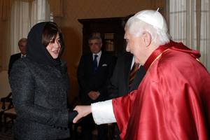 Nina Sajic with Pope Benedict XVI
