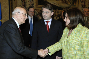 Nina Sajic with Italian President Napolitano