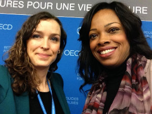 Estelle Loiseau of WikiChild (left) with Elizabeth Milovidov